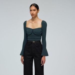 Self Portrait Scallop Edge Knit Top